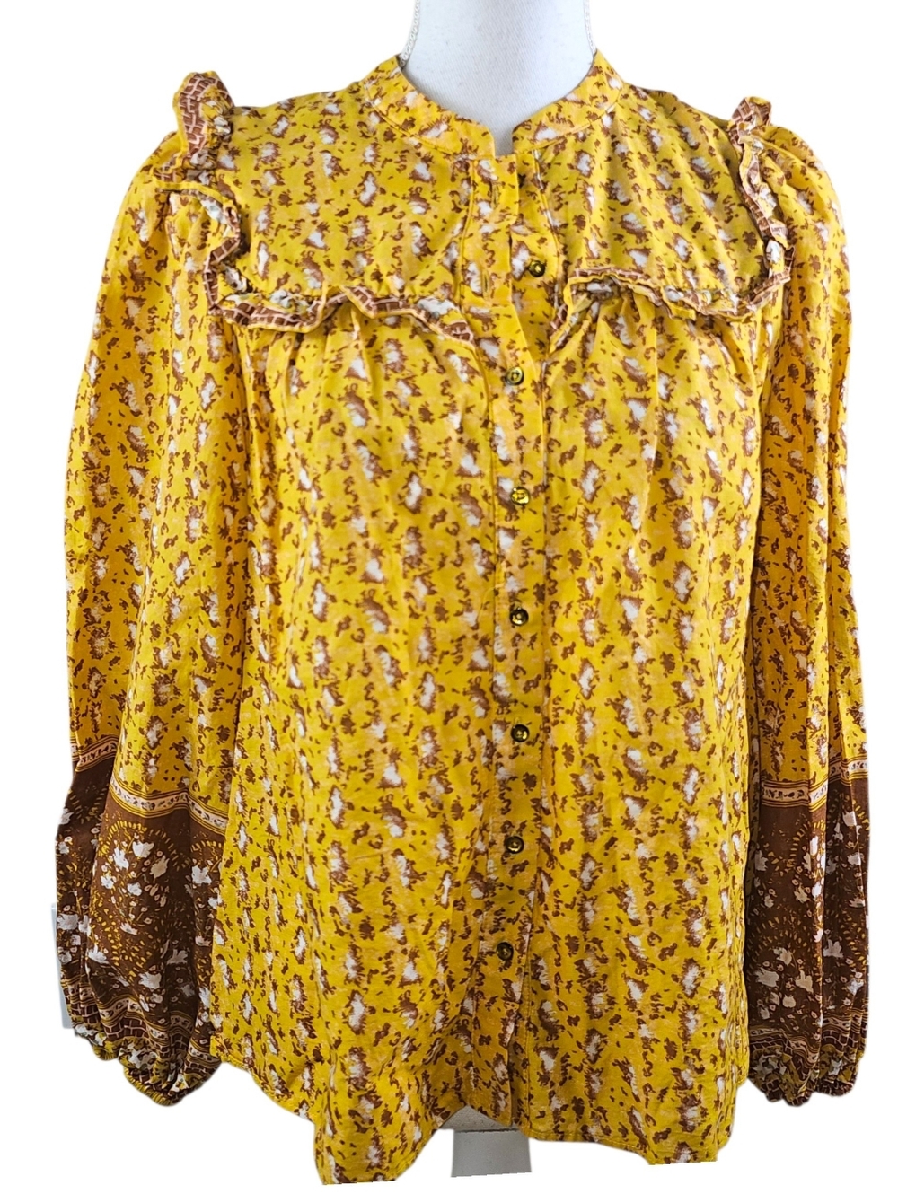 Joie Ruffled Yolk Prairie Cottagecore Blouse In SP